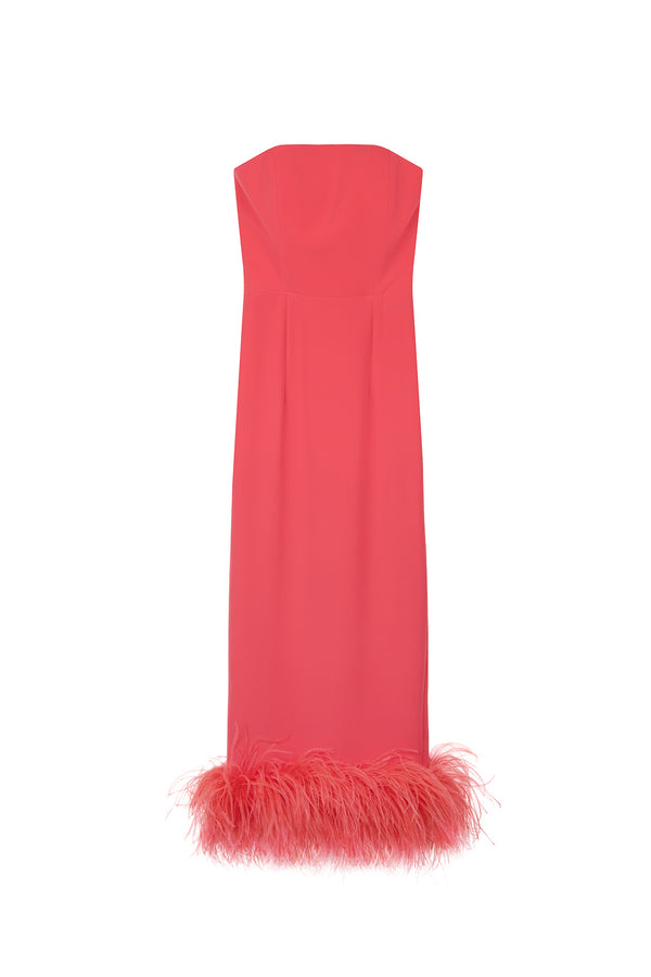 Minelli Midi Dress In Coral