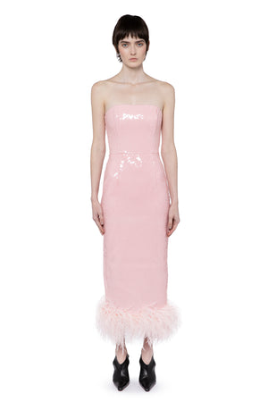 Minelli Midi Dress In Pink Sequin