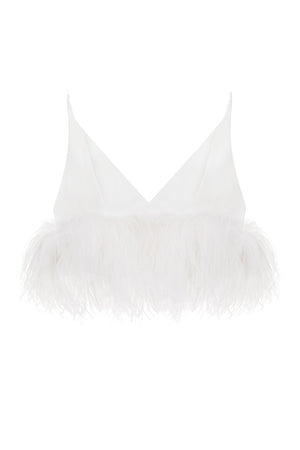 Poppy Camisole in White Crepe