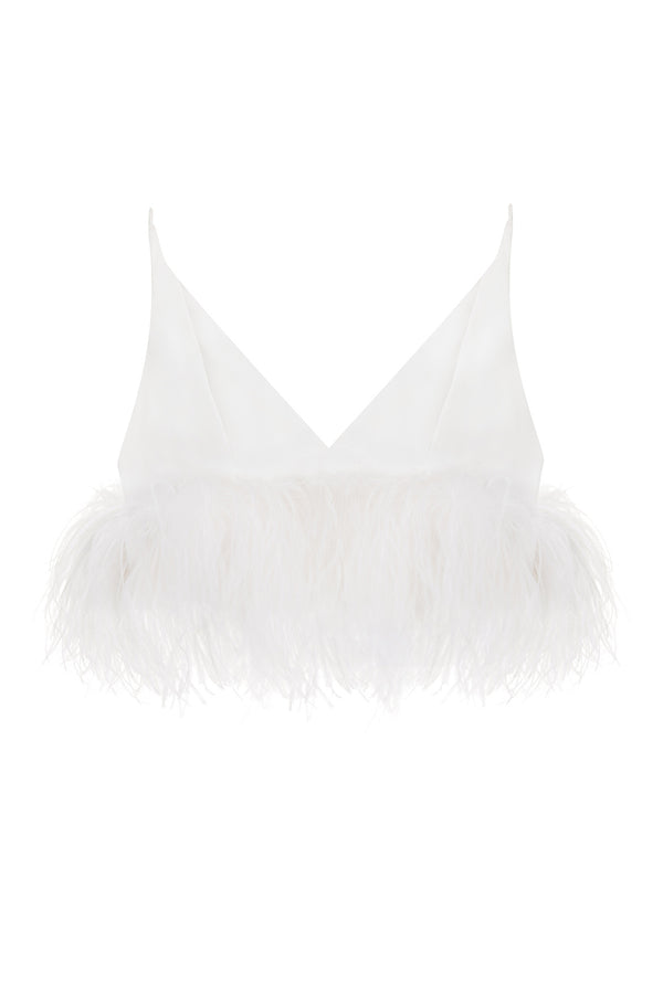 Poppy Camisole in White Crepe