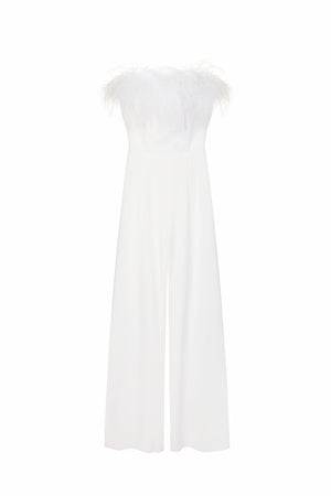 TAREE JUMPSUIT IN WHITE CREPE