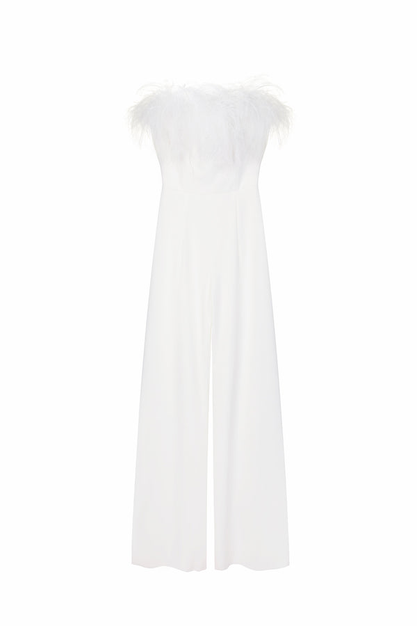TAREE JUMPSUIT IN WHITE CREPE