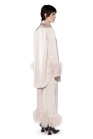 Mandrake Cropped Trouser In Powder Satin