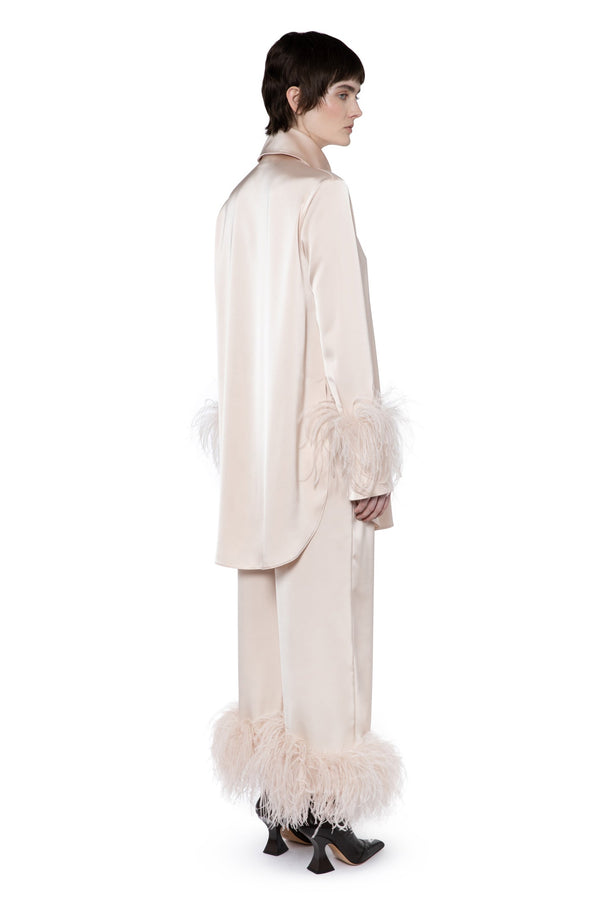 Mandrake Cropped Trouser In Powder Satin