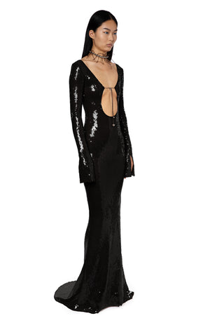Solaris Gown In Black Sequin