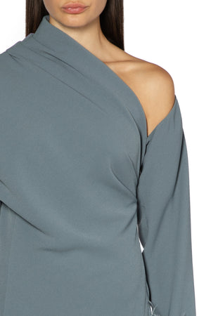 Adelaide Midi Dress In Anthracite Crepe