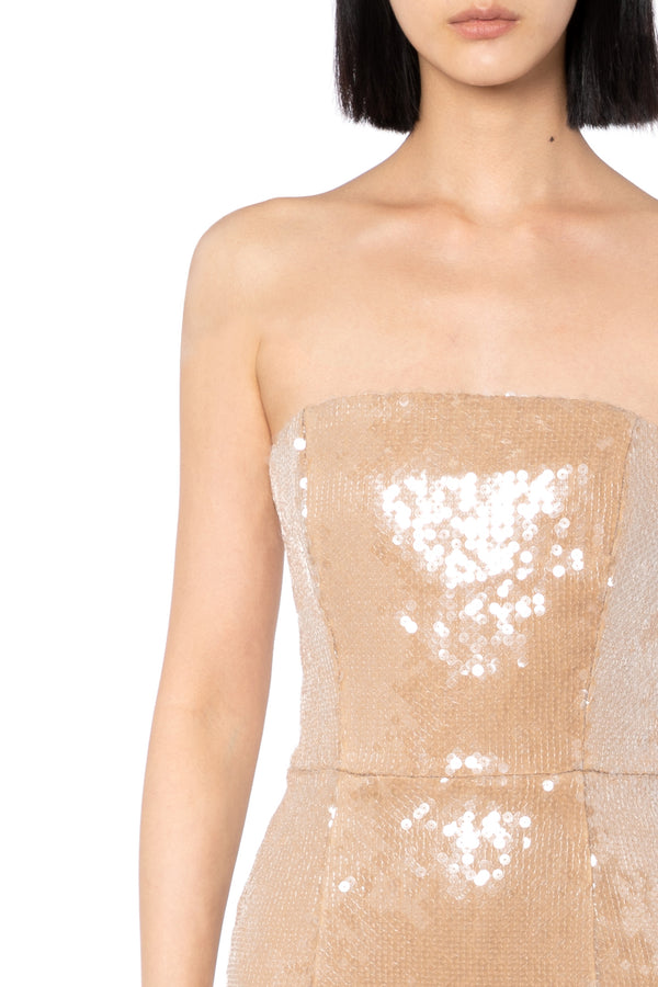 Minelli Midi Dress In Smoke Sequin