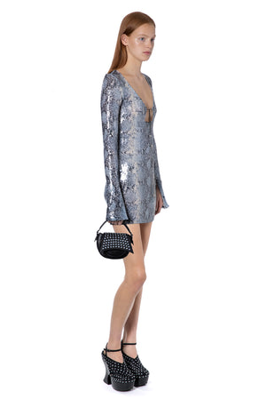 Solaria Mini Dress In Sequin Python Print